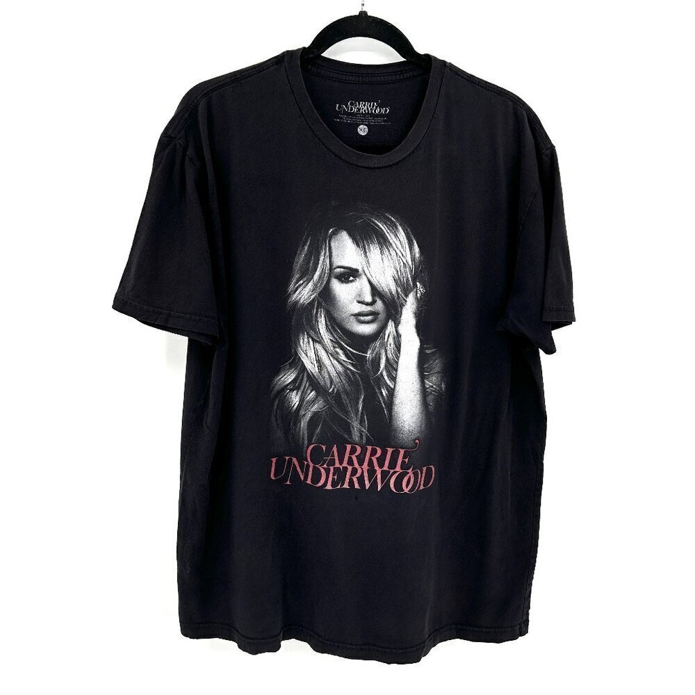 CARRIE UNDERWOOD *Flawed* The Cry Pretty Tour Band T-Shirt Black White Size XL